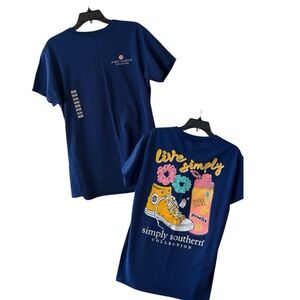 Simply Southern Dark Blue Live Simply Short Sleeve Cotton Tee Size M